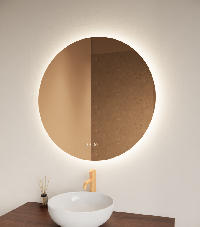 Oko Koper  incl 3 standen led verlichting en spiegelverwarming